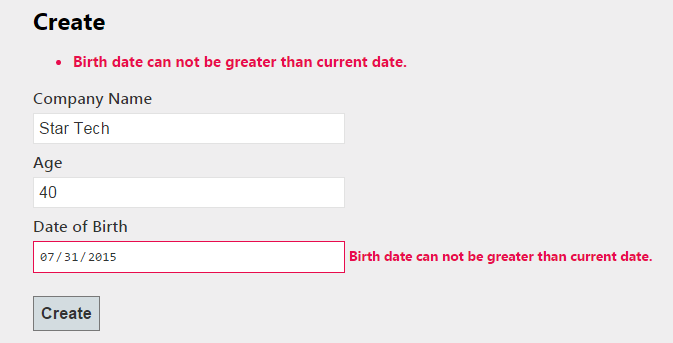 ASP.NET MVC Custom Validation