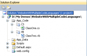 Using Multiple Programming Languages in ASP.NET Website