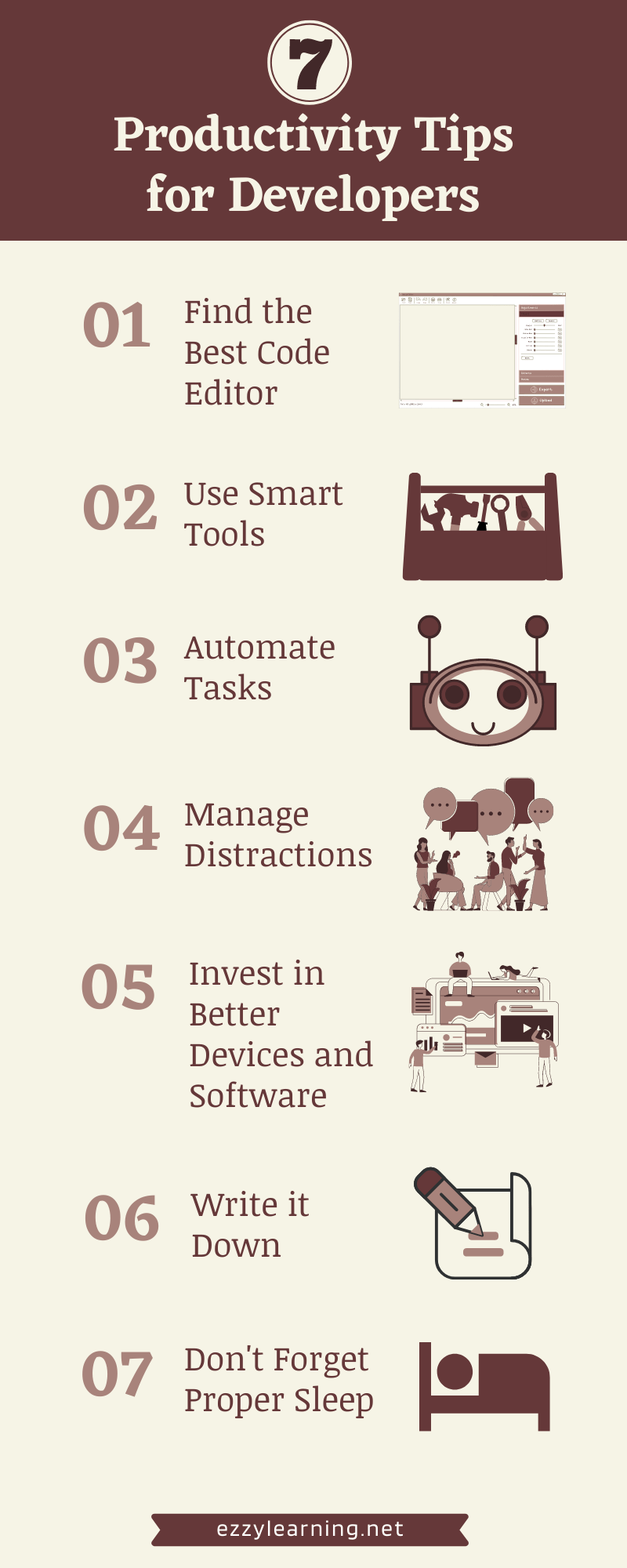 7 Productivity Tips for Developers (Infographic)