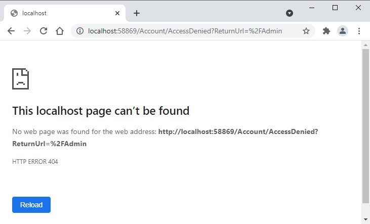 ASP.NET Core Cookies Authentication Role Based Authorization Access Denied Error