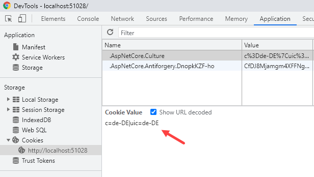 ASP.NET Core Culture Cookie in Chrome Browser Tools