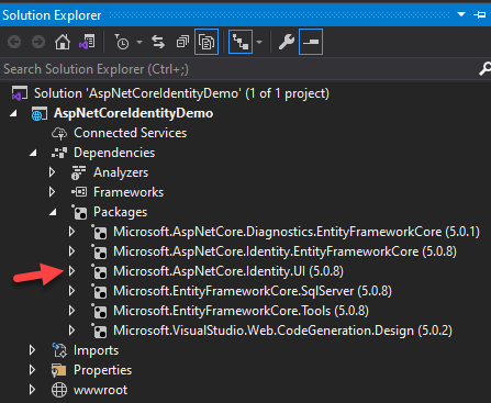 ASP.NET Core Identity - Microsoft.AspNetCore.Identity.UI package