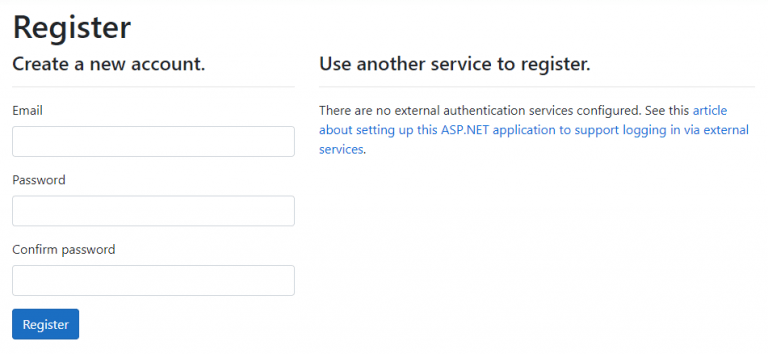 Implement Authentication using ASP.NET Core Identity