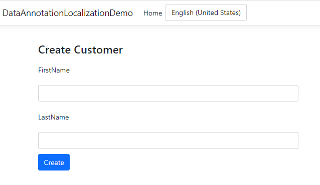 ASP.NET Core MVC Form without Localized Data Annotations