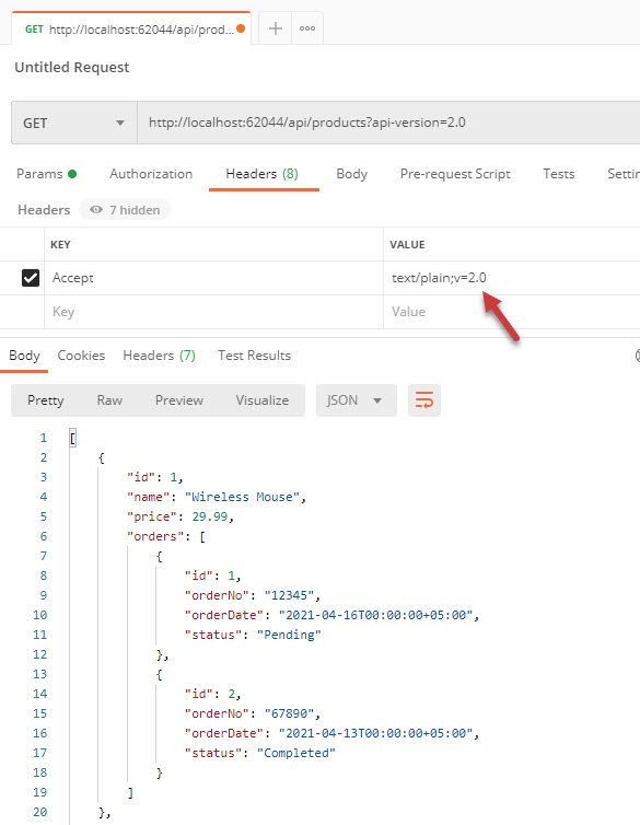 ASP.NET Core Web API Version 2 - Specify Versions in Media Type Accept Header