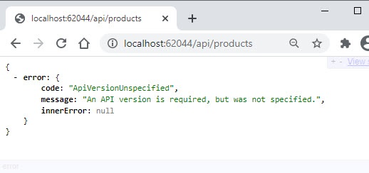 ASP.NET Core Web API Versioning - API Version Not Specified in Query String