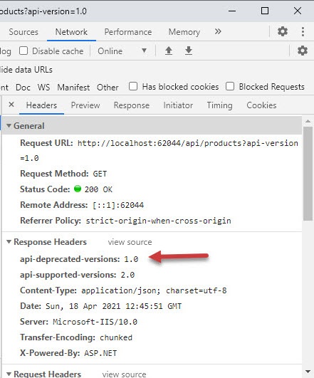 ASP.NET Core Web API Versioning  - Specify Old API Versions Deprecated