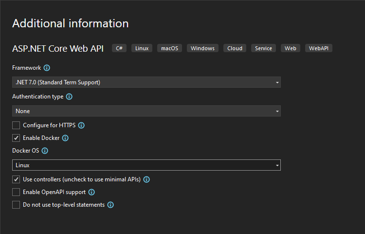 Add Container Support in ASP.NET Core Web API