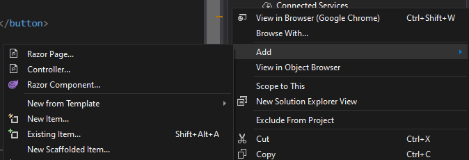 Add New Blazor Component in Visual Studio 2019