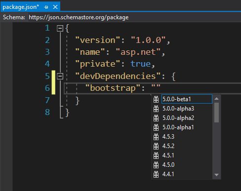 Add client side libraries using NPM configuration file