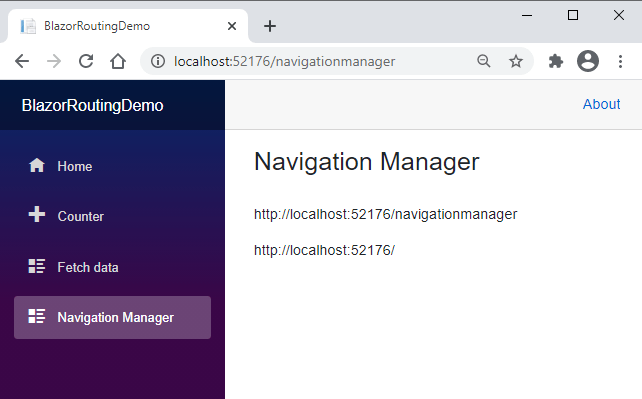 Blazor App NavigationManager Properties