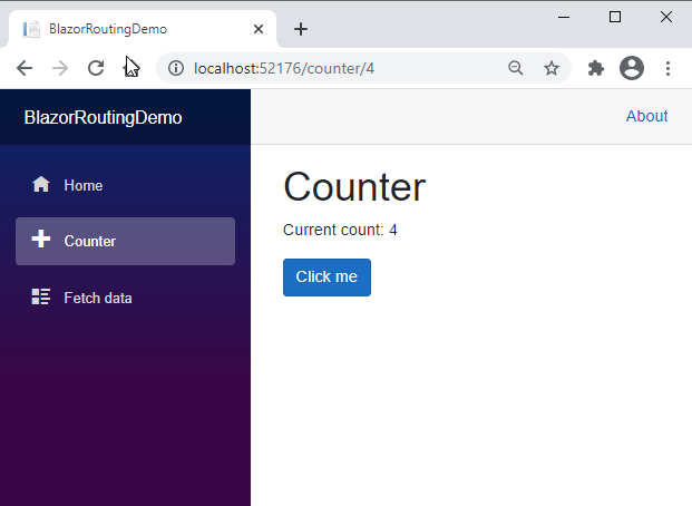 Blazor App with Route Parameter Constraint