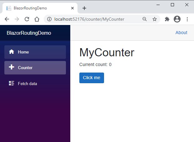 Blazor App with Route Parameter