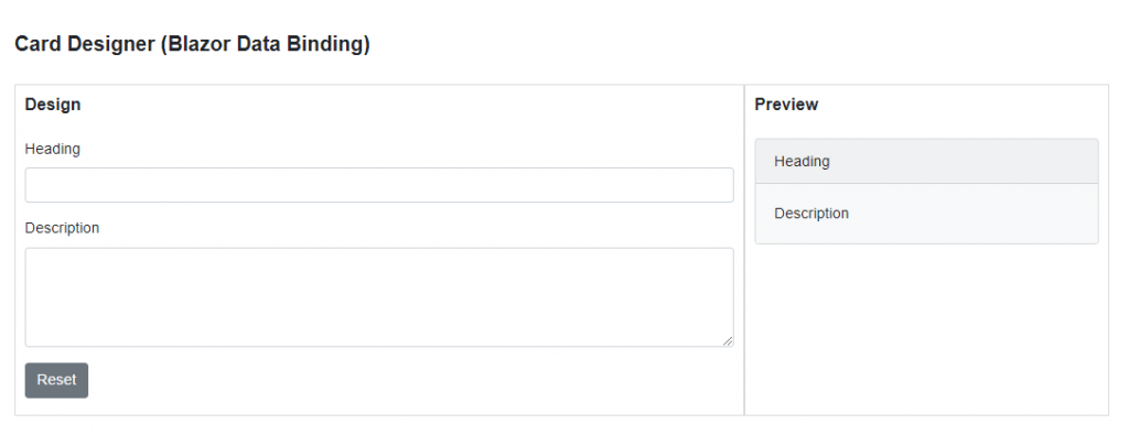 Blazor Data Binding Demo Form