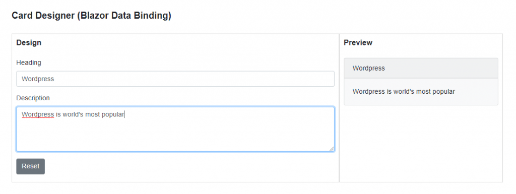 Blazor Two Way Data Binding