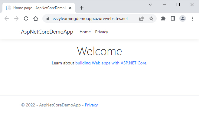Browse New Azure App Service created from Visual Studio