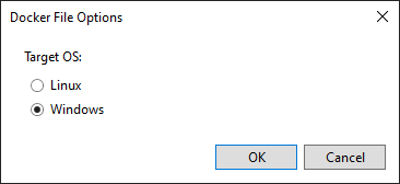Choose Target Operation System for Docker in Visual Studio