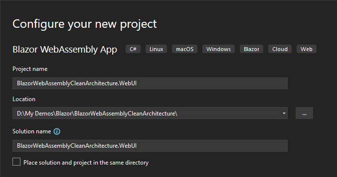 Configure Blazor WebAssembly App with Clean Architecture