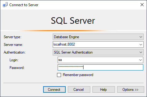 Connect SSMS with SQL Server in Docker Container
