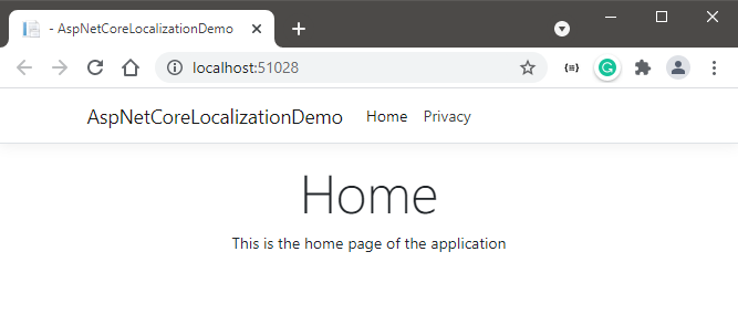 Display Localize Strings in ASP.NET Core Web Application