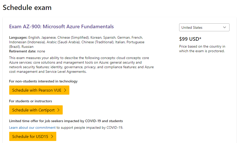 How to Schedule Azure Fundamentals (AZ-900) Exam