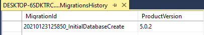 Initial Database Create Migration in Entity Framework Core