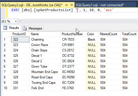 JQuery DataTables Paging with Stored Procedure - Page 2