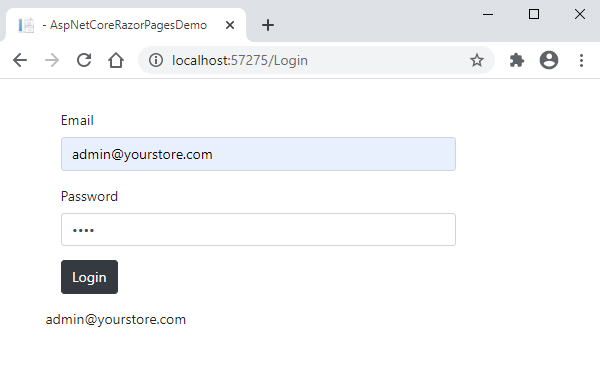 ASP.NET Core Login Razor Page