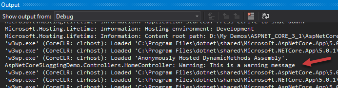 .NET Logging to Debug Window