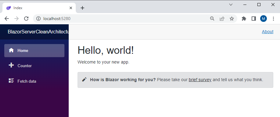 Run Blazor Server App using Clean Architecture