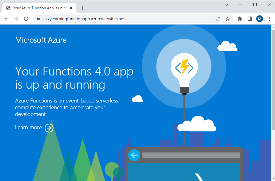 View Azure Functon App in Browser