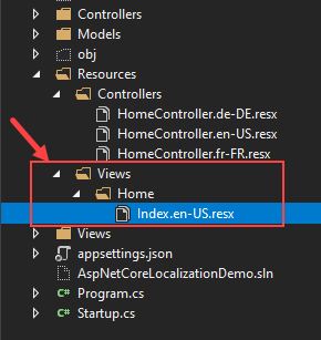 View specific Resource File in ASP.NET Core