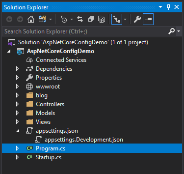 Visual Studio 2019 Solution Explorer