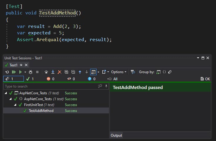 Unit Test Passed in Visual Studio